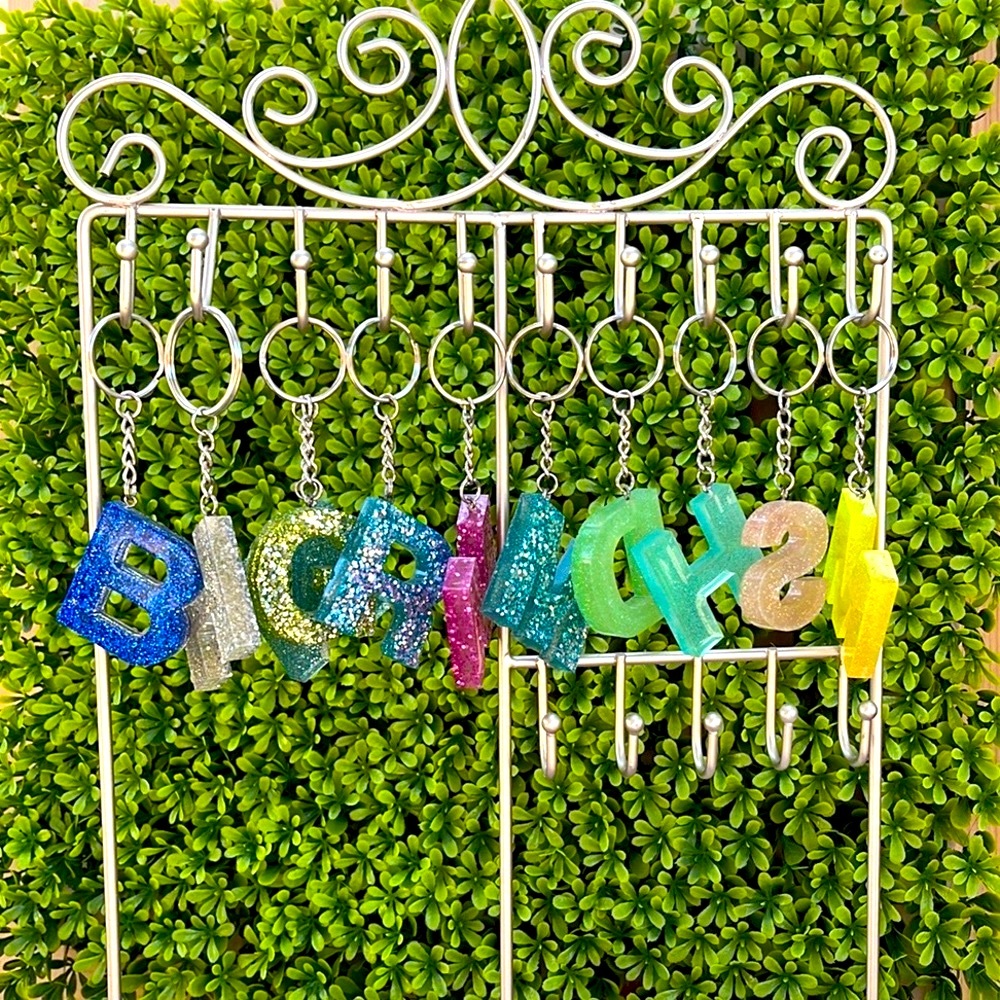 Handmade Monogrammed Resin Keychain